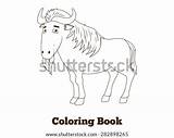 Coloring Wildebeest Cartoon Template Pages sketch template