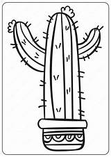 Coloring Cactus Prickly sketch template