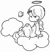Coloring Angel Pages Kids Printable Getcolorings Baby Color Angels sketch template
