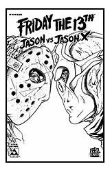 Jason 13th Friday Coloring Pages Vs Template Horror Sketch sketch template