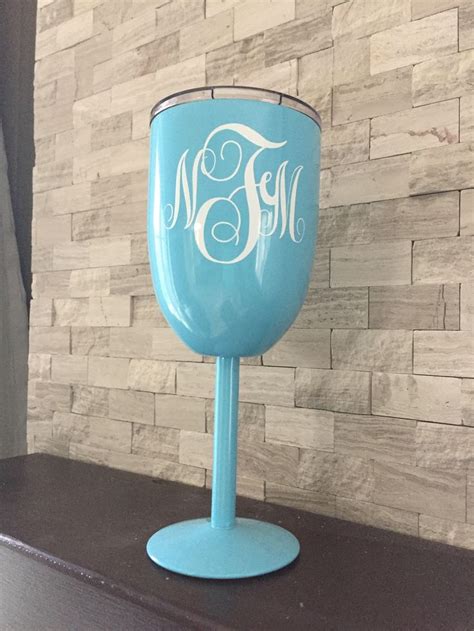 customizable insulated wine glass with lid etsy wine glass wine glass