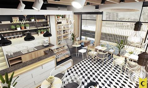 mini cafe  behance cafe interior design mini cafe bakery design interior