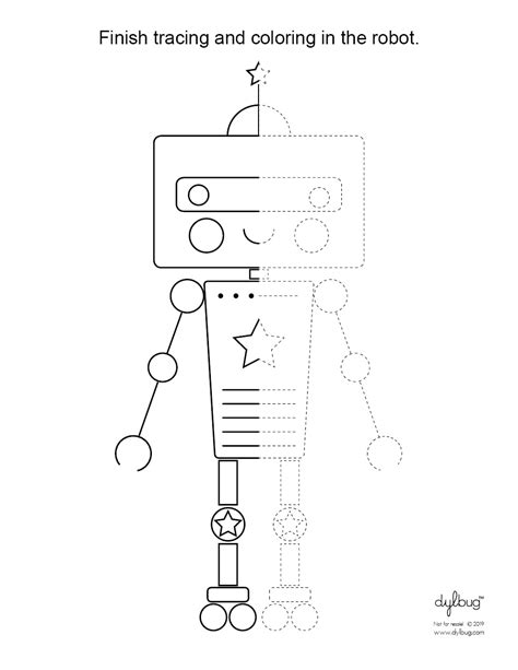 printable robot tracing page