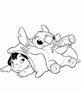Stitch Coloring Pages Lilo Disney Kids sketch template