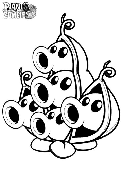 plants  zombies coloring pages peashooter  getdrawings
