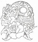 Coloring Sugar Skull Popular sketch template
