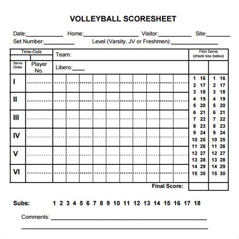 printable volleyball stats sheet