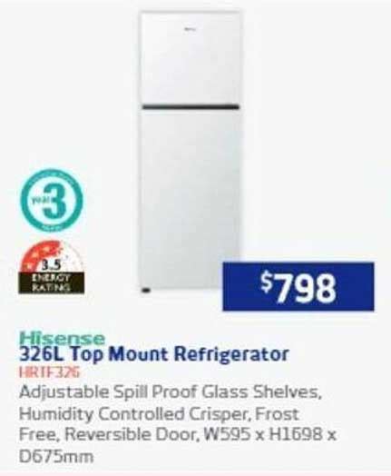 hisense  top mount refrigerator offer  retravision cataloguecomau