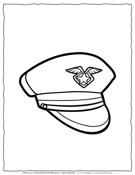 clothes coloring page police hat planerium