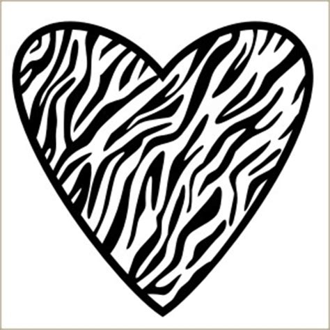 zebra heart vinyl wall decal  stencils  de clipart