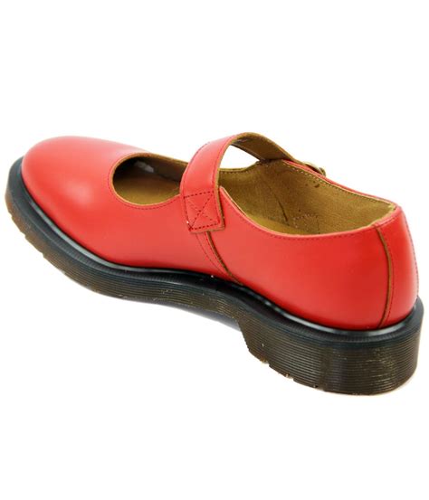 Indica Dr Martens Retro 60 S Vintage Mary Jane Shoes Red