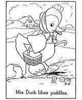 Coloring Duck Puddle Pages Jemima Easter Template sketch template