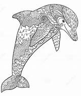 Erwachsene Delfin Dieren Volwassenen Kleurplaten Delfino Dolphin Malvorlagen Schwer Zentangle Stampare Drucken Ausmalbild Malvorlage sketch template