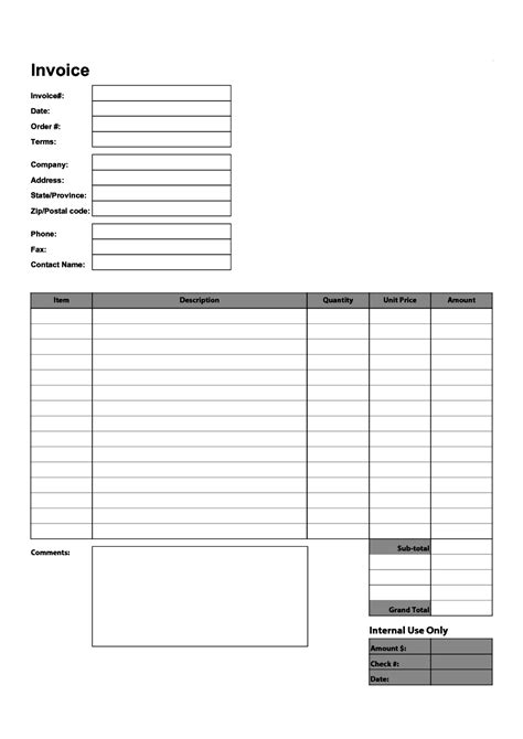 fillable invoice template