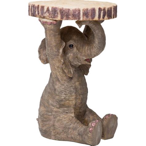 kare design beistelltisch rund grau hellbraun animal elefant