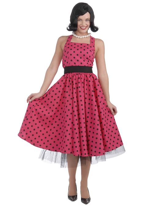 pink polka dot dress retro  costume ideas