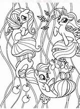 Pony Kolorowanki Mermaid Colorear 색칠 포니 공부 리틀 마이 유니콘 Mlp Colouring Kucyki Inne Sirena Renata Fluttershy Unicorn Jednorożec Wydruku sketch template