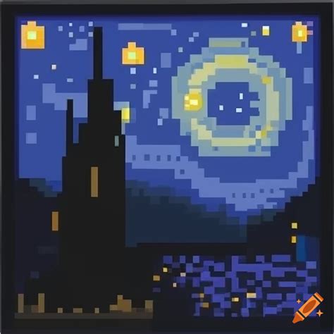 simple pixel art   starry night   craiyon
