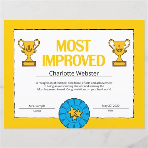 improved certificate achievement class award zazzle