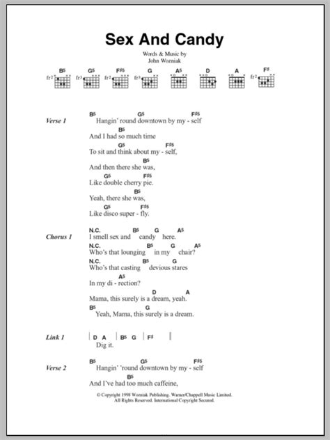 Sex And Candy Sheet Music Marcy Playground Guitar Chords Lyrics