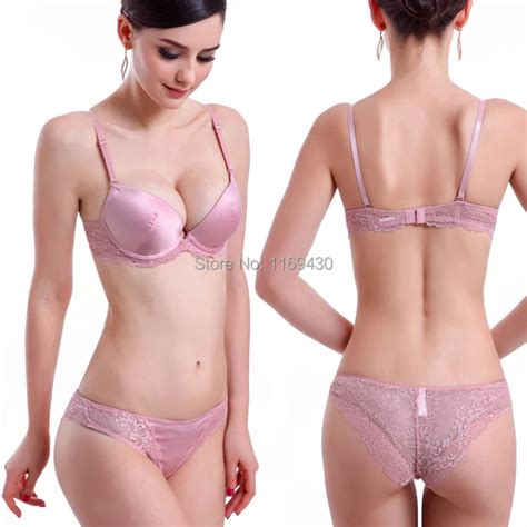 Free Shipping Sexy Bra Brief Sets Bra Sets Silky Underwear Lace Satin