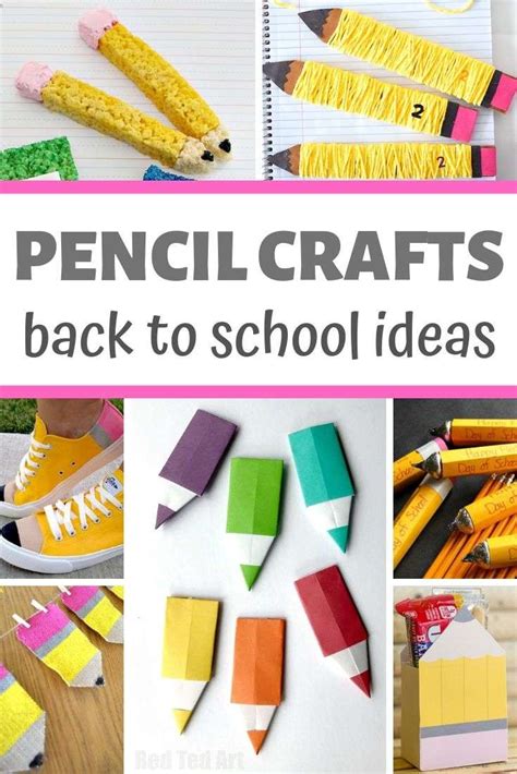pencil crafts    school red ted art kids crafts