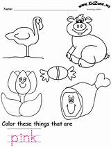 Pink Color Preschool Worksheet Worksheets Coloring Colors Kindergarten Activities Pages Purple Kids Kidzone Activity Printable Ws Drawing Toddler Ingles Toddlers sketch template