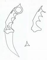 Cuchillo Cuchillos Karambit Csgo Artesanales sketch template