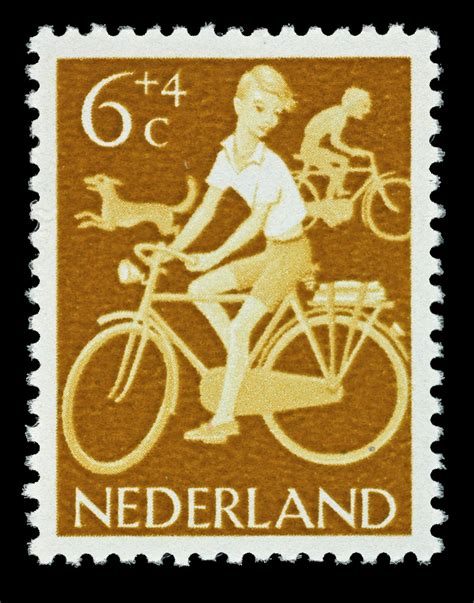 dutch stamp  nvph  bike art bicycle art vintage stamps