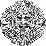 Aztec Mayan Azteca Calendario Incas Mayans Templates Mayas Civilizations Aztecas Pinte Sundial Bulkcolor sketch template