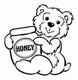 Honey Pot Bear Coloring Pages Pooh Hug Coloringsky Bees Drawing Lee Template Bee sketch template