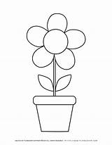 Pot Flower Coloring Spring Pages Template Shop Planerium sketch template