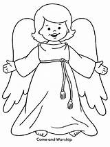 Coloring Angel Christmas Pages Printable Holiday Kids sketch template