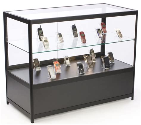 Commercial Retail Counters Glass With Locking Black Case
