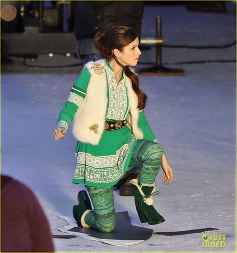 Anna Kendrick Gets Chilly On The Ice While Filming Christmas Movie