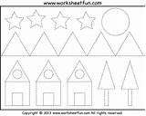 Tracing Shapes Worksheet Preschool Shape Worksheets Star Printable House Worksheetfun Kindergarten Pre Square Printables Triangle Stars Subtraction Pdf Circle Mountains sketch template