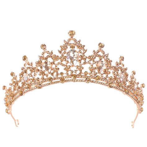 crystal wedding gold tiara crown  bride princess tiara party porm