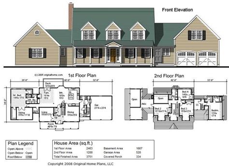 cape  house plans  basement  home plans design