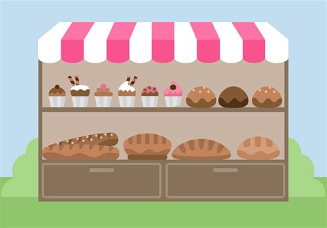 bakery stand vector  vector art  vecteezy