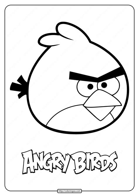printable angry birds red  coloring pages bird book