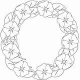 Coloring Wreath Flower Christmas sketch template