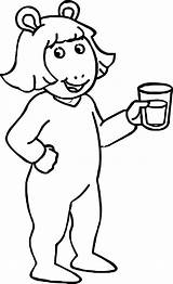 Coloring Dw Arthur Read Pajamas Pages Glass Water Cartoon Wecoloringpage Popular sketch template