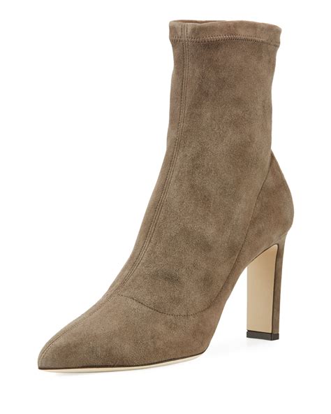 jimmy choo louella stretch suede booties