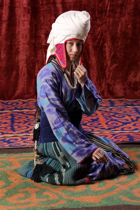 Old Traditional Costume Of Kyrgyz Woman Nomads Of Central