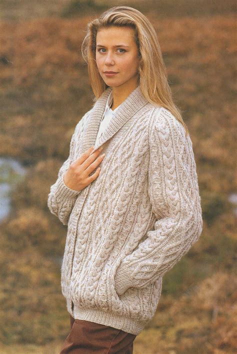 womens aran raglan jacket knitting pattern pdf ladies 32 34 36 38
