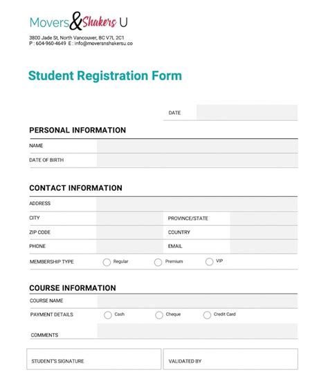 customize  registration form template ms word