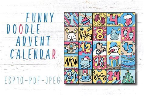 funny doodle square advent calendar funny doodles christmas coloring