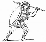 Greek Warrior Ancient Coloring Pages Drawing Soldier Clip Spartan Sparta Soldiers Trojan Athenian War Warriors Greeks Drawings Greece Fighting Iliad sketch template