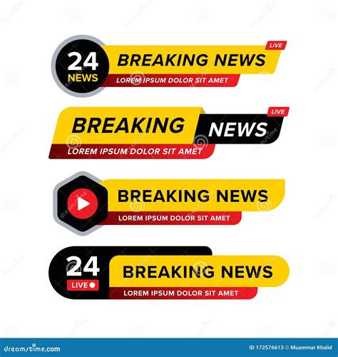 collection  breaking news banner designed   style