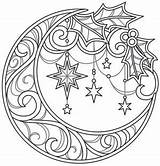 Coloring Pages Adult Christmas Printable Celestial Mandala Celtic Books Moon Urbanthreads Lunar Wreath Urban Threads Patterns Designs Print Embroidery Colouring sketch template